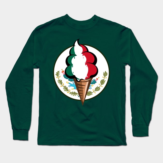 Flag of Mexico funny ice cream Long Sleeve T-Shirt by mailboxdisco